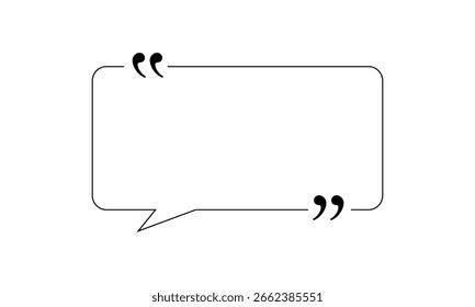 Sinal de citação de texto em estilo simples. Círculo cita ícone de quadro vetor .EPS 10 .