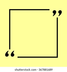 Text quote sign. Flat style icon vector illustration.