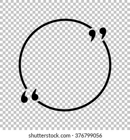 Text quote sign. Flat style icon on transparent background
