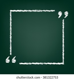 Text quote sign. Flat style icon with chalk effect