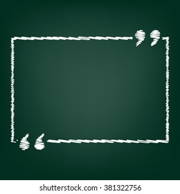 Text quote sign. Flat style icon with chalk effect