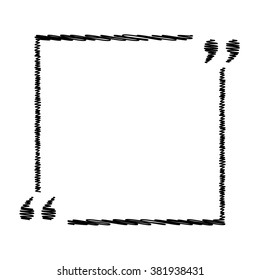 Text quote sign. Flat style icon with scribble effect