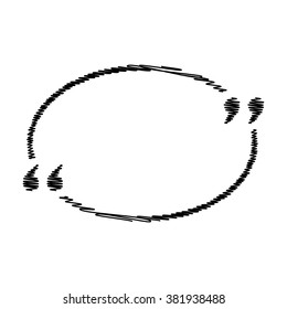 Text quote sign. Flat style icon with scribble effect