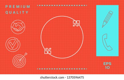 Text quote sign. Graphic elements for your design