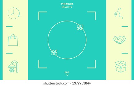 Text quote sign. Graphic elements for your design