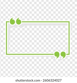 Text quote sign green frame transparent