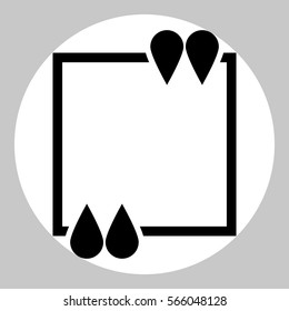 Text quote sign icon. Black icon in white circle at gray background. 