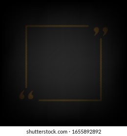 Signo de presupuesto de texto. Icono de la rejilla de una pequeña bombilla naranja en la oscuridad. Ilustración.