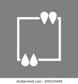 Text quote sign icon. Vector. White icon on medium gray background. Isolated.