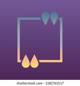 Text quote sign icon. Vector. Evening gradient icon at violet background.