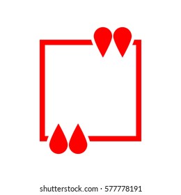 Text quote sign icon. Vector. Red icon on white background. Isolated.