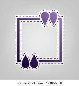Text quote sign icon. Vector. Violet icon with outline for cutting out at gray background.