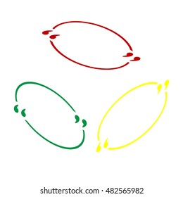 Text quote sign. Isometric style of red, green and yellow icon.