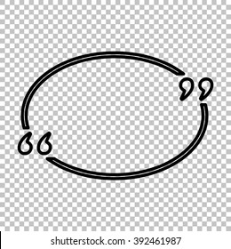 Text quote sign. Line icon on transparent background