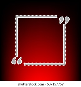 Text quote sign. Postage stam or old photo style on red-black gradient background.