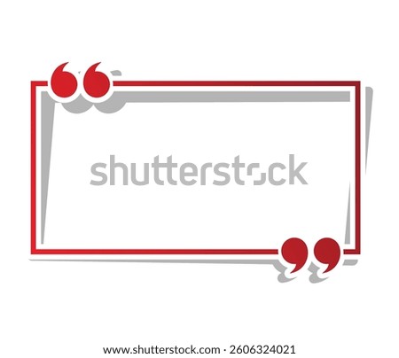 Text quote sign red frame