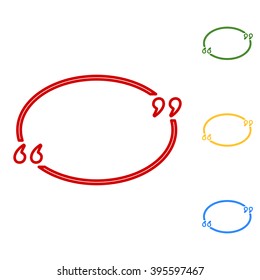 Text quote sign. Set of line icons