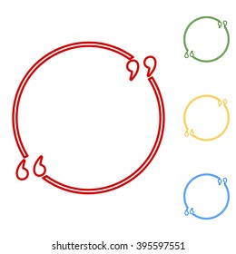 Text quote sign. Set of line icons