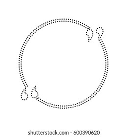 Text quote sign. Vector. Black dotted icon on white background. Isolated.