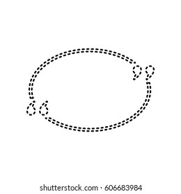 Text quote sign. Vector. Black dashed icon on white background. Isolated.