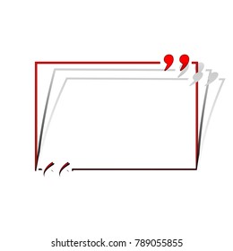 Text quote sign. Vector. Detachable paper icon with red body stock. Isolated.