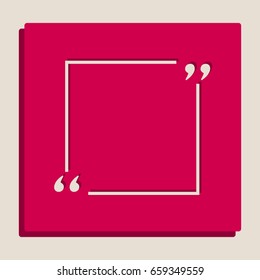 Text quote sign. Vector. Grayscale version of Popart-style icon.