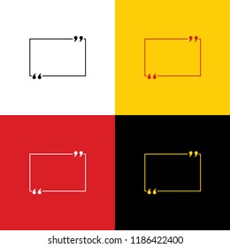 Text quote sign. Vector. Icons of german flag on corresponding colors as background.