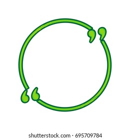 Text quote sign. Vector. Lemon scribble icon on white background. Isolated