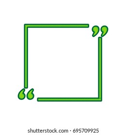 Text quote sign. Vector. Lemon scribble icon on white background. Isolated