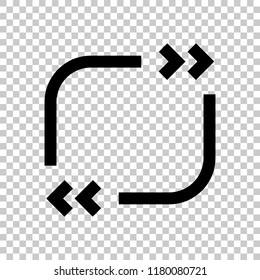 Text quote square. Simple icon. On transparent background.