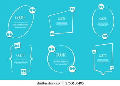 Text quote symbol on blue background. Use for quotes, instructions, hot exclamations. Vector illustration.