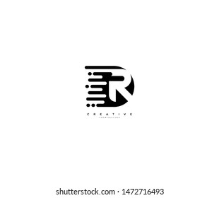 text R monogram black transition element logotype