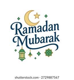Text eines Ramadan Mubarak Illustration Vektorkunstdesign