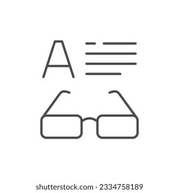 Text reading line outline icon