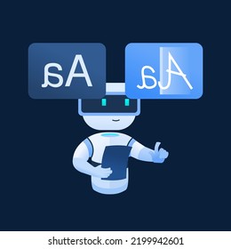 Text Recognition with Artificial Intelligence and Machine Learning Vector Illustration Robot Computer Science Technology