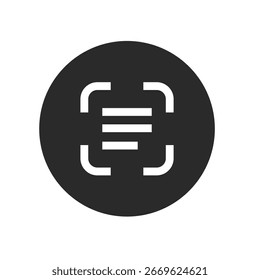 Icono de reconocimiento de texto aislado sobre fondo blanco. Símbolo de escaneo de texto moderno, simple, Vector, ícono para diseño de Sitio web, App móvil, ui. Ilustración vectorial