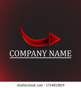 Texto Con Logo De Flecha Roja. Bueno para su empresa
