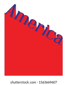 Text in red white and blue proclaiming America with a shadow backdrop
