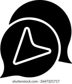 Texto Responder Design Moderno Ícone Preto