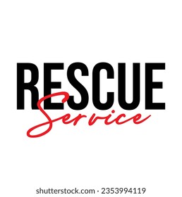 text Rescue Service, vector illustration
