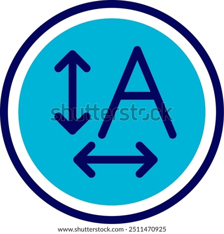 Text resizing Blue Mixed Vector Icon Design