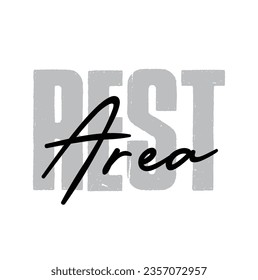 text Rest Area, vector illustration