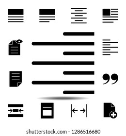 text, right  icon. Simple glyph, flat vector of Text editor set icons for UI and UX, website or mobile application