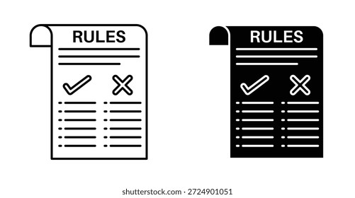 Ícone de regras de texto design gráfico. Ilustrações de ícone de vetor