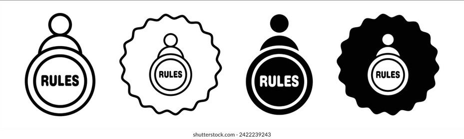 Text rules set in black and white color. Text rules simple flat icon vector
