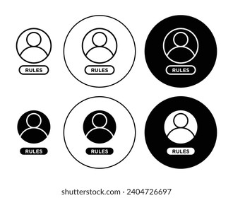 Text rules vector icon set. Business tax regulation vector illustration in suitable for apps and websites UI designs.