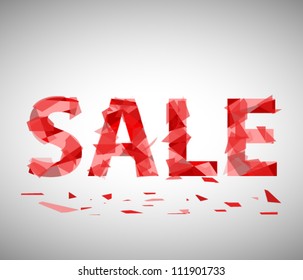 Text sale made from red pieces