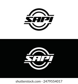 Text SAPI Modern Geometric Business Creative Design Logo