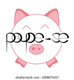 text save yourself written in portuguese in the middle of a pink baby pig, reference to savings, save money, simple vector illustration