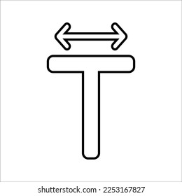 Horizontal skalierbares Textsymbol im Zeilenstil